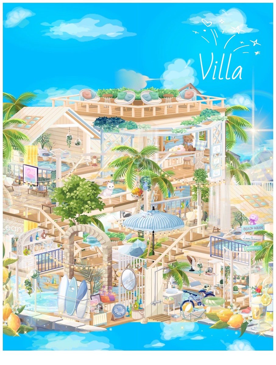 mykj113's tweet photo. 「 Villa 」
.

たぶん私より置いてる人いないと思う

もう床がどこか分からず作ってた

.
#ポケコロ
#夏フェス https://t.co/00OOWOHWTf