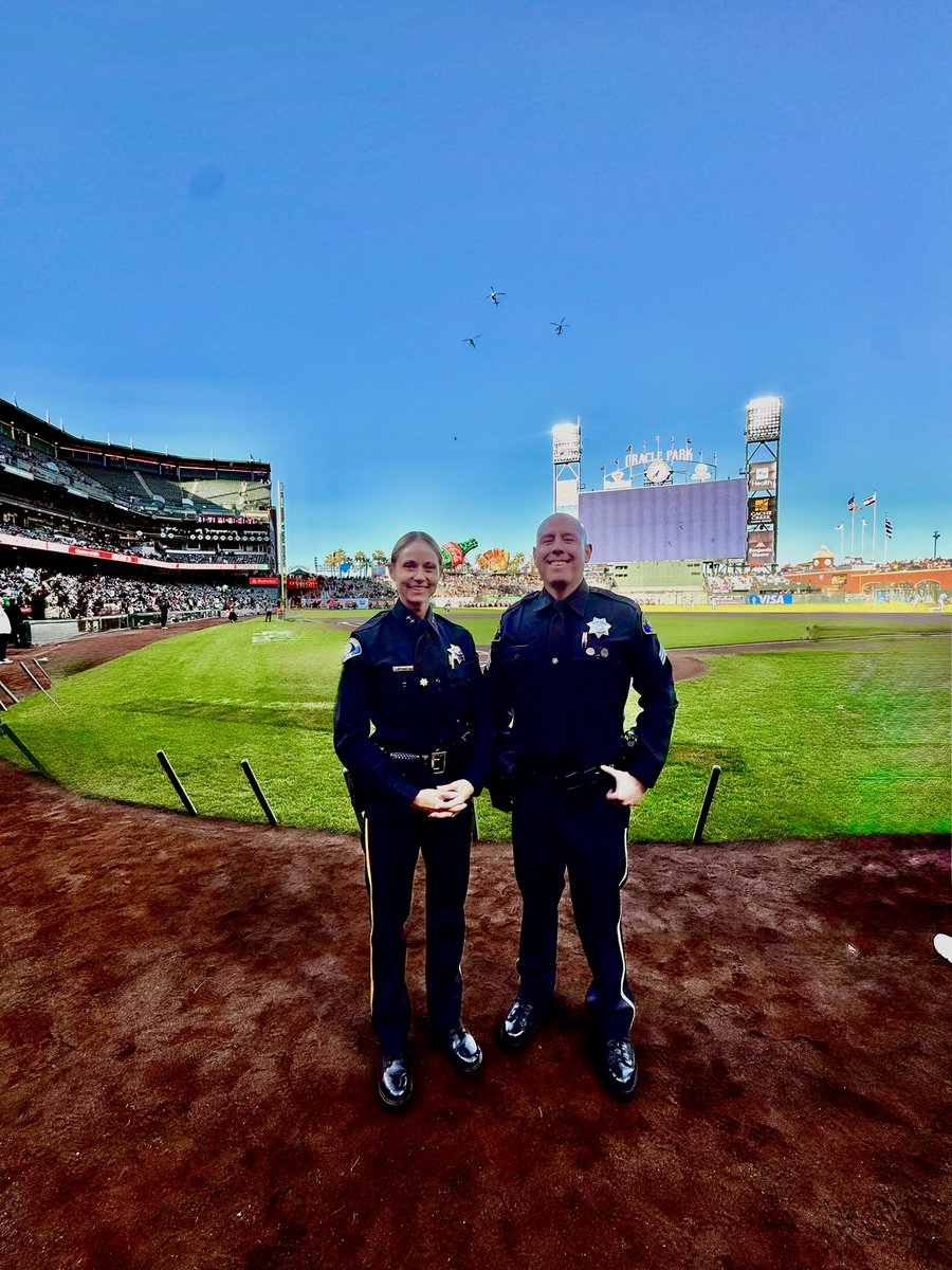SanJosePD's tweet photo. There is no greater honor than seeing one of our own recognized for serving the community they have dedicated their life to protecting. 🧡🖤 

SJPD Sergeant Silva, alongside Deputy Chief Gina Tibaldi, was recognized last night by the San Francisco Giants during Law Enforcement Appreciation Night.  

Thank you for recognizing the courage, sacrifice, and selfless service of law enforcement. We are honored to stand beside those who answer the call, face danger without hesitation, and work every day to keep our community safe.