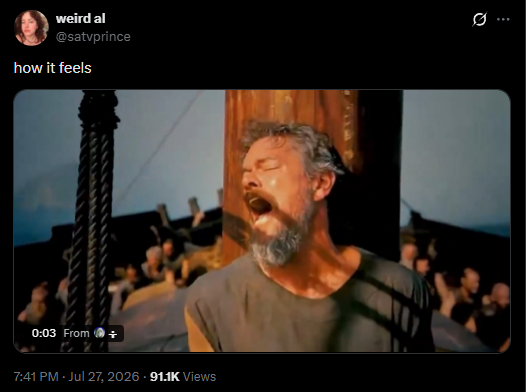 devilsiopf's tweet photo. The siren scene from Christopher Nolan's The Odyssey is going giga viral on social media

#1 most memed character in the Odyssey

Everyone in the comments and other post are posting their own versions with different captions

The odyssey is also trending right now on X trending too which makes it perfect to run: https://t.co/te8rrc0oqs

$Odysseus