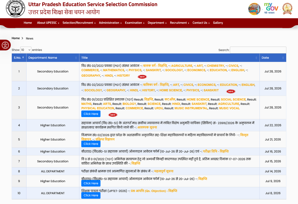 rojgarresult's tweet photo. UPESSB PGT Institute Allotment Result 2026 - OUT
Advt No. 02/2022
Check Now #upessb #rojgarresult
Click Here ▼
https://t.co/WbDYoLTeIP https://t.co/4KWgpl1kOE