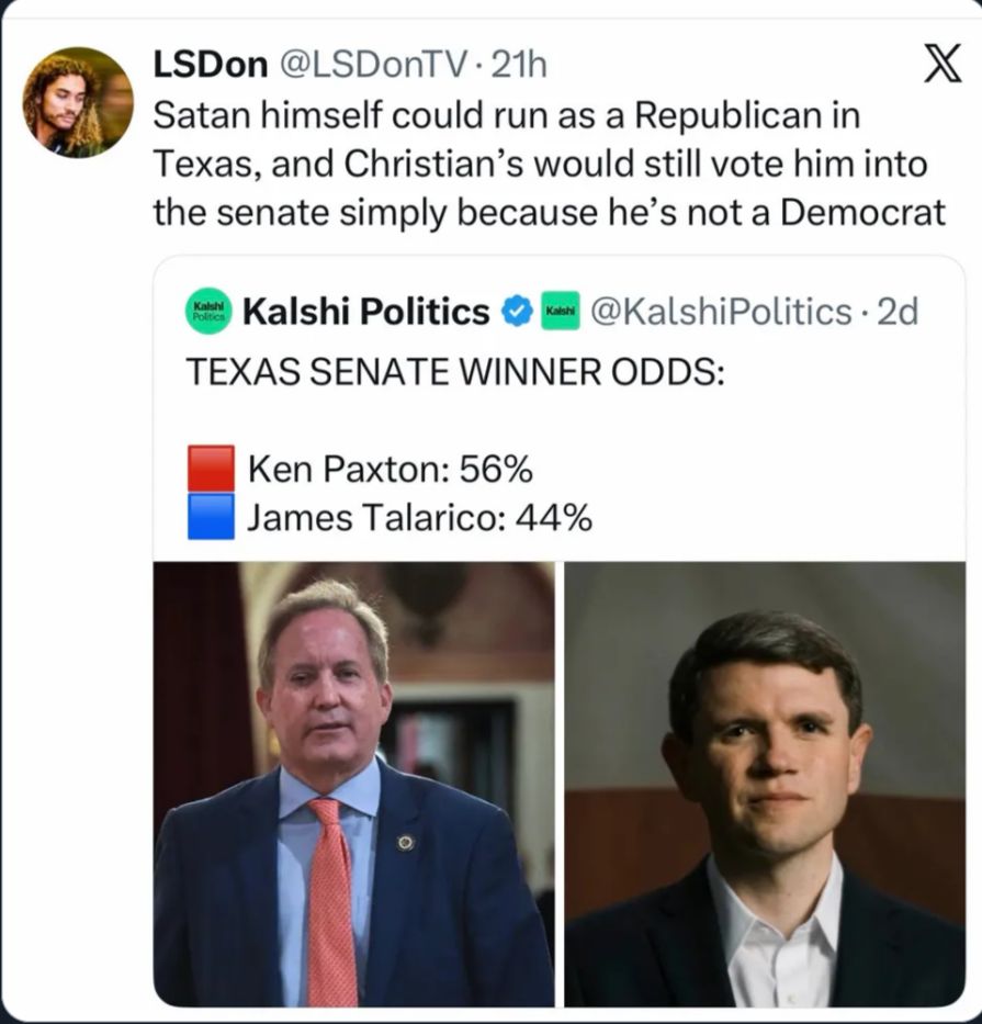 jude_folly's tweet photo. #SATAN FOR #US #SENATE #TEXAS https://t.co/v8aK8QsAm3