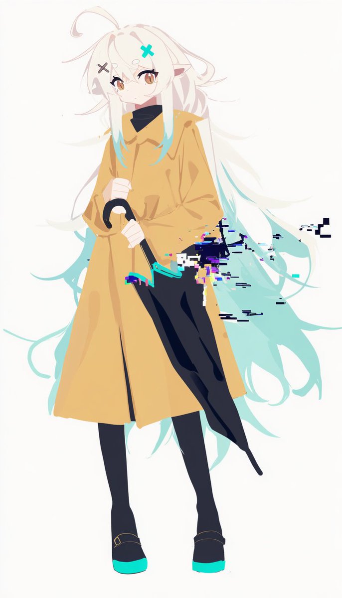 RabirabiTu's tweet photo. 白い空間に雨は降らない。
ただ、輪郭だけが溶けていく。

#オリジナル #glitch #イラスト https://t.co/YjuY03hJzm
