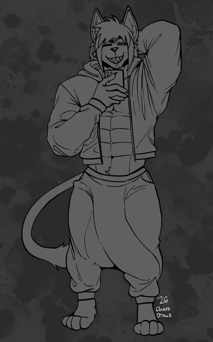 ChaosDraws's tweet photo. Showin off the goods.

b/w comm for @/fusionshaun91.bsky.social https://t.co/ZCMPMcqhtG