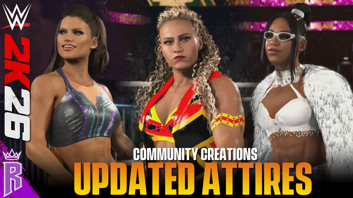 RevelleutionYT's tweet photo. WWE 2K26: Women's Updated Attires #WWE2K26 #CommunityCreations
https://t.co/pxSGGjjUiY https://t.co/haIIoc9LKe