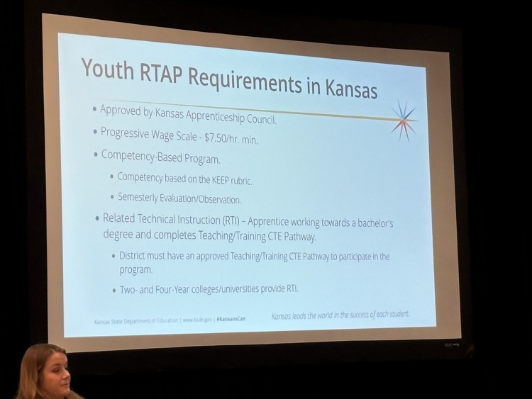 swplains's tweet photo. Hearing from Liberal USD 480 @USD480 Assistant Principal Tasha Ebeling at the KSDE Great Ideas Conference #ksdehq in the Youth Teacher Apprenticeship Program session. https://t.co/luXyuseRUb