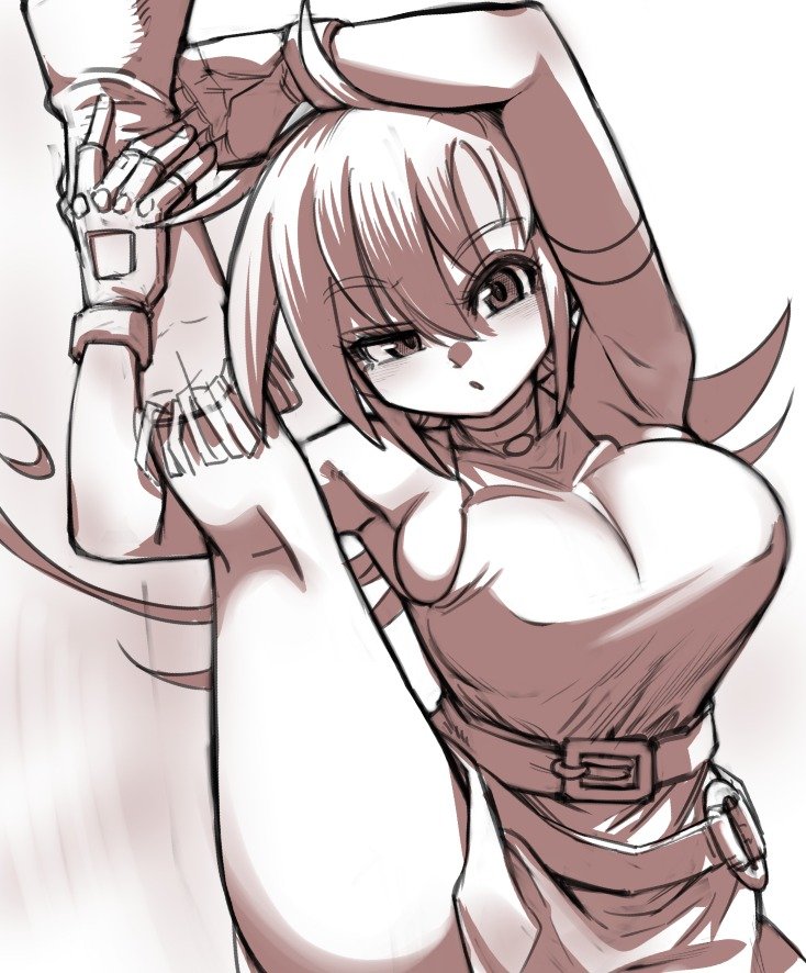 Yo4kage's tweet photo. 牛次郎を蹴ったシーンから推察するにI字バランスは楽々出来るであろう黄昏ミミさんの落書き https://t.co/8q2KMKDRH7