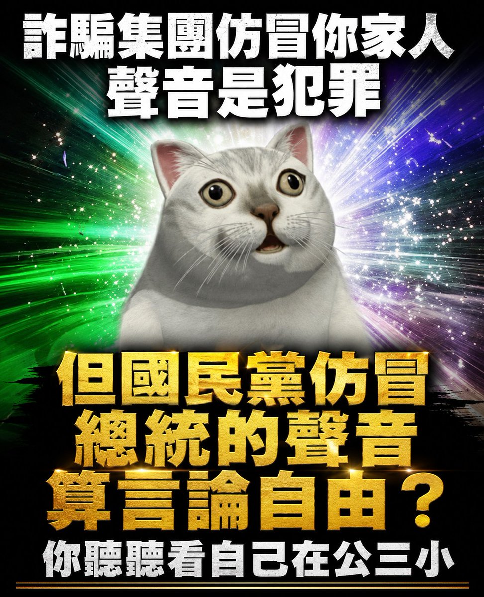twsunflower1450's tweet photo. 自由你個西郎姑陶啦！！！

詐騙集團利用AI仿冒家人的聲音打電話，大家都知道這是犯罪。結果現在有人仿冒總統的聲音，卻開始有人跳出來說這只是言論自由。

如果今天有人仿冒你爸媽的聲音騙你匯款，你會說這只是創作自由嗎？如果有人仿冒法官、警察、銀行客服的聲音，你會說反正大家自己判斷就好嗎？ https://t.co/weHwfAcTtW