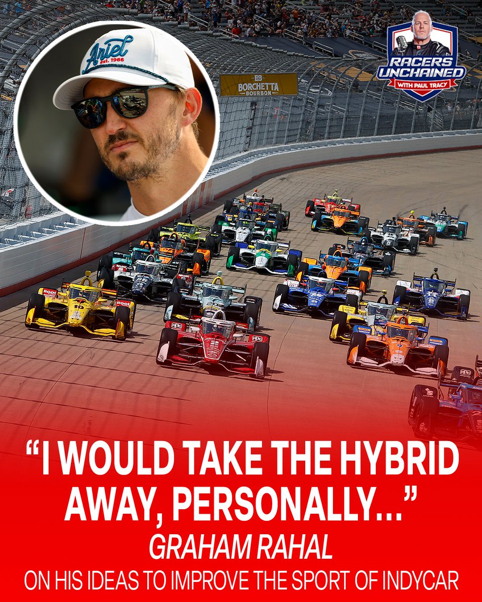 RACERHQ's tweet photo. Graham Rahal isn't holding back on what he'd change about IndyCar. 👀

Ditch the hybrid. More power. Lighter cars. Multiple chassis manufacturers. He knows what made the sport great — and he's not shy about saying what it needs to get back there. #racer https://t.co/7jIFFGowft https://t.co/U0WH3OTvhh