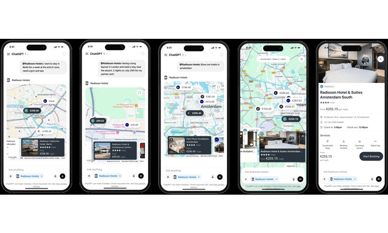 1HotelNews's tweet photo. Radisson Hotel Group Launches AI Hotel Discovery App in ChatGPT: Radisson Hotel Group has launched an AI&powered hotel discovery application within ChatGPT, enabling users to search for and receive… https://t.co/y5W1XYRaHN #Radisson #HotelTechnology #AIApplications https://t.co/BypZ7AbDtw