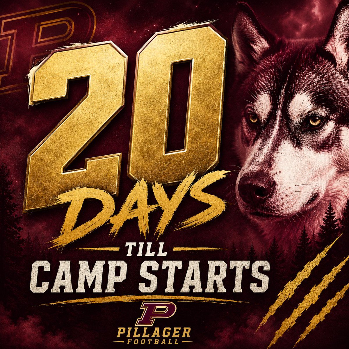 Pillager_FB's tweet photo. 20 days till the 2026 Pillager Football Season https://t.co/l172Z4uit6