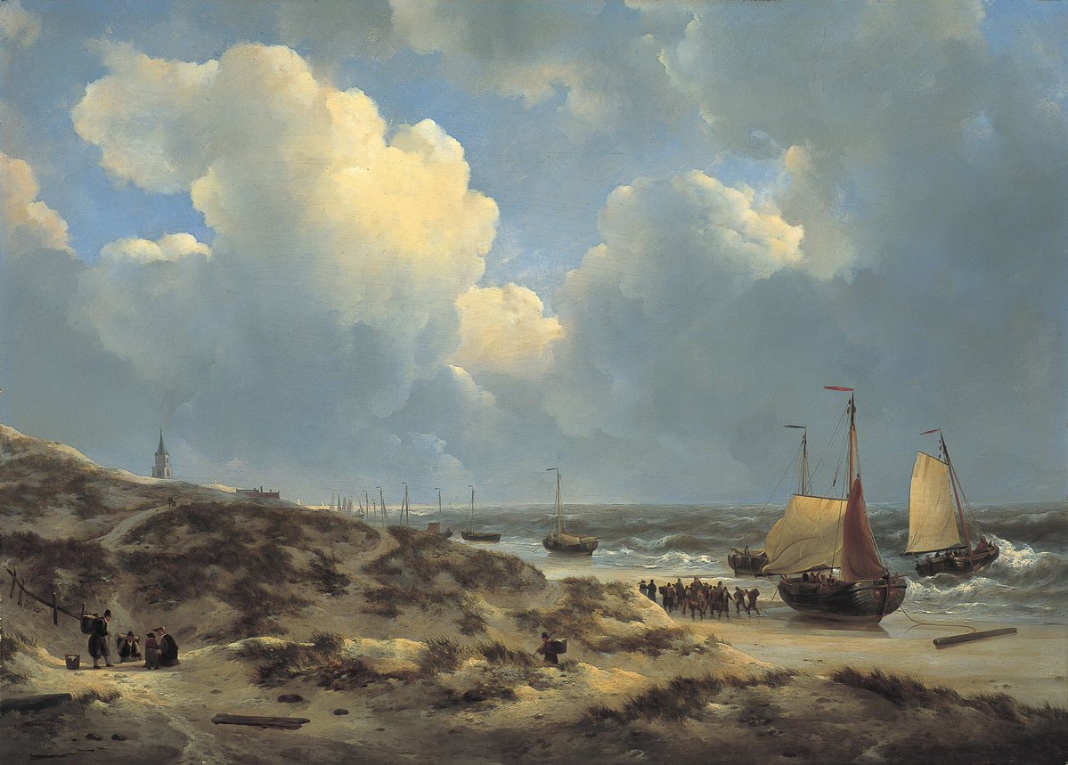 RomanticCanvas's tweet photo. Unloading the catch on the beach of Scheveningen
Johannes Christianus Schotel, 19th century https://t.co/lHR4Np3VDx
