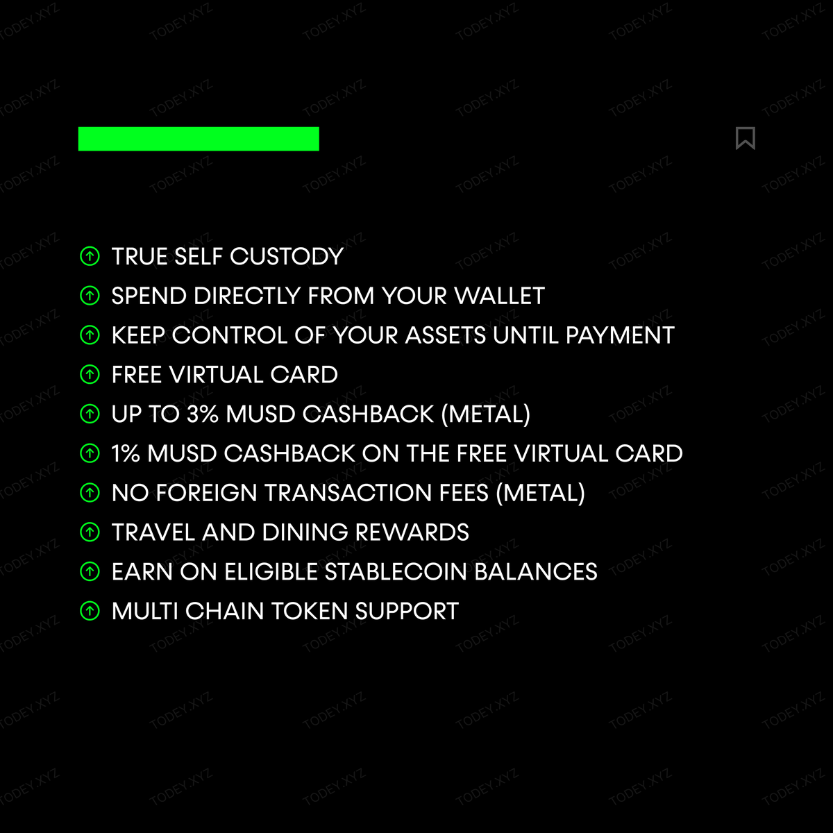 JoinTODEY's tweet photo. 💳 CRYPTO CARD OF THE DAY - METAMASK CARD

@MetaMask brings self-custody to everyday payments with a card that lets users spend directly from their wallet while keeping control of their assets until checkout.

Explore the complete profile:

https://t.co/cKXDjQ6r6F https://t.co/4P1ljqWcFx