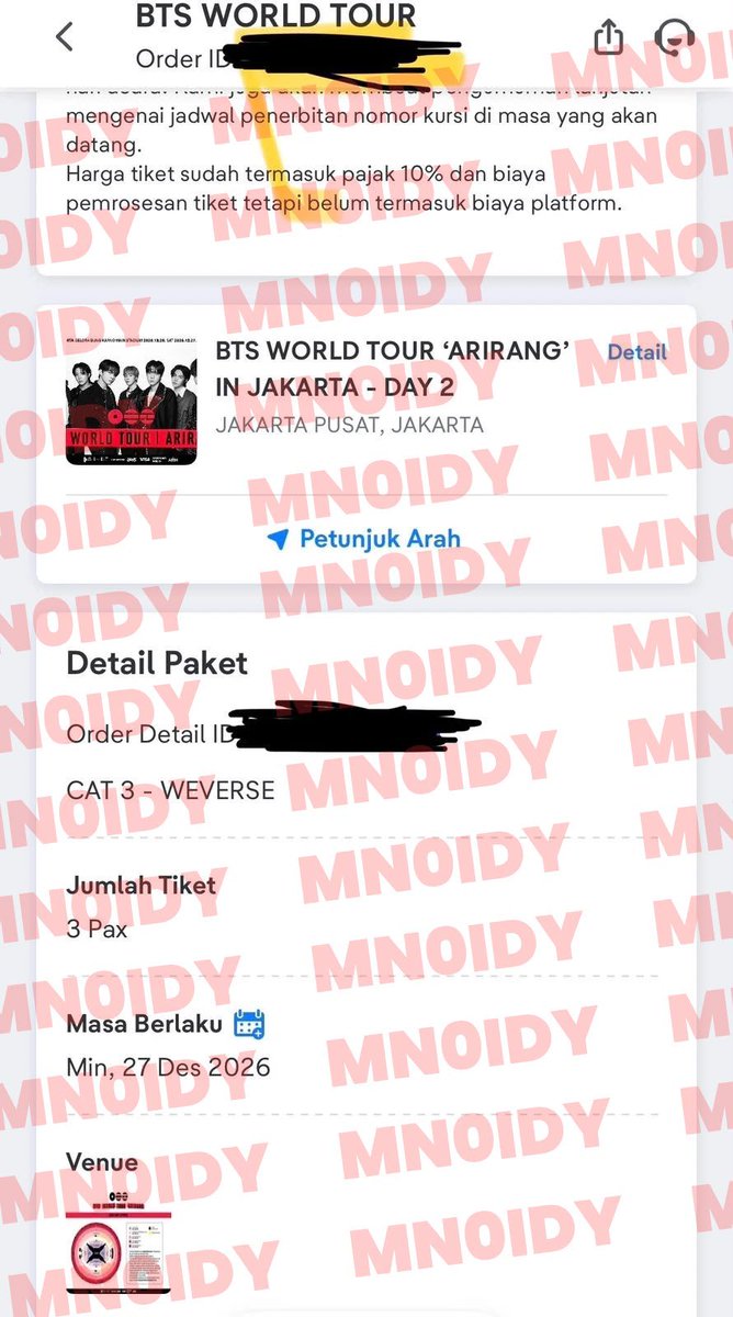 MN0IDY's tweet photo. WTS BTS ARIRANG IN JAKARTA

CAT 3 day 2 WEVERSE (avail 1 tix)
3.2 aja (BISA NEGO)

‼️ dijual karena udah dapet cat 1 day 3 dan BU ‼️ 

JUAL CEPET
BISA COD SURABAYA/DP 50% + 3x cicilan
#wts #wtt #wtb #armybantuarmy #BTS_ARİRANG #btsjakarta https://t.co/Dt00zKzvmm