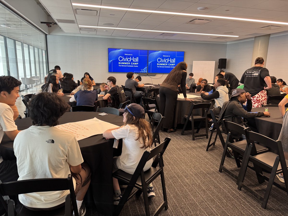 CivicHall's tweet photo. One more week of Civic Hall Summer Camp!

It’s been an incredible summer as our middle and high school students explored tech, built new skills, and learned from mentors across NYC’s tech community. 

We can't wait to see our high school students capstone projects! https://t.co/zGk9ufXlfb