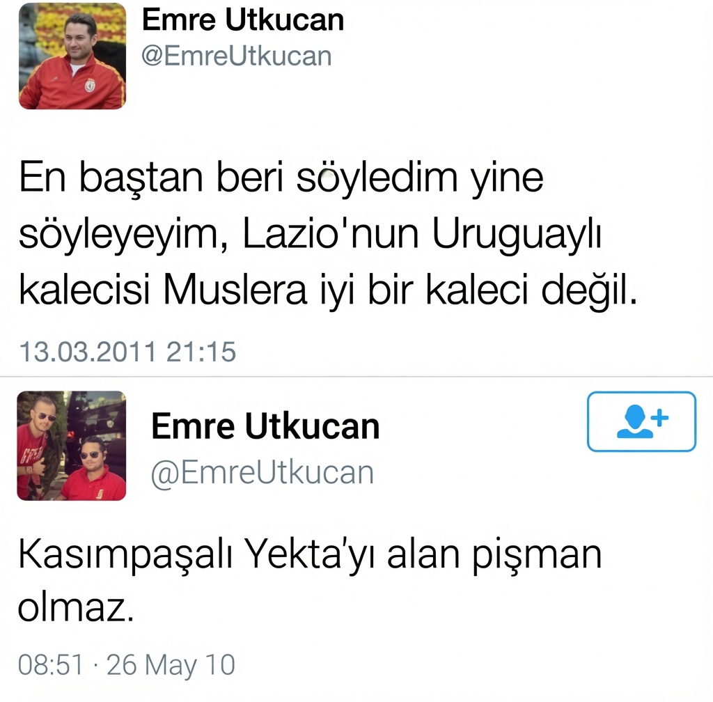hgrck427's tweet photo. Emre Utkucan 13 yıldır scouting başı. Marcao, Boey menejer önerisiydi, Terim de açıkça söyledi. 
Ama Cicaldau, Morutan, Mostafa, Carole, Ugochukwu,Mattias Ross hepsi onun “A+” listesinden. 
Ugochukwu A+ ise A ve B kim? Benjamin Tetteh’i de izlemiş, bu oyuncu Malatya’ya kadar düşmüş.

Her sezon “scoutingle ortak karar” diyorlar, her sezon 10 transfer ihtiyacı çıkıyor. 

LigTV’de iddaa tüyo verip Muslera’ya “kötü kaleci” diyen adamın futbol bilgisi bu kadar.

Gazeteciler peygamber gibi dokunmuyor, bütün spor muhabirleri Emre Utkucan öneriyor bizimkiler almıyor diyor. Space’lerde kimse konuşmuyor. 

13 yıldır hiçbir başkan dinlemiyorsa neden istifa etmiyor? 
Dinlenmediği yerde bedava maaş almaya devam mı?