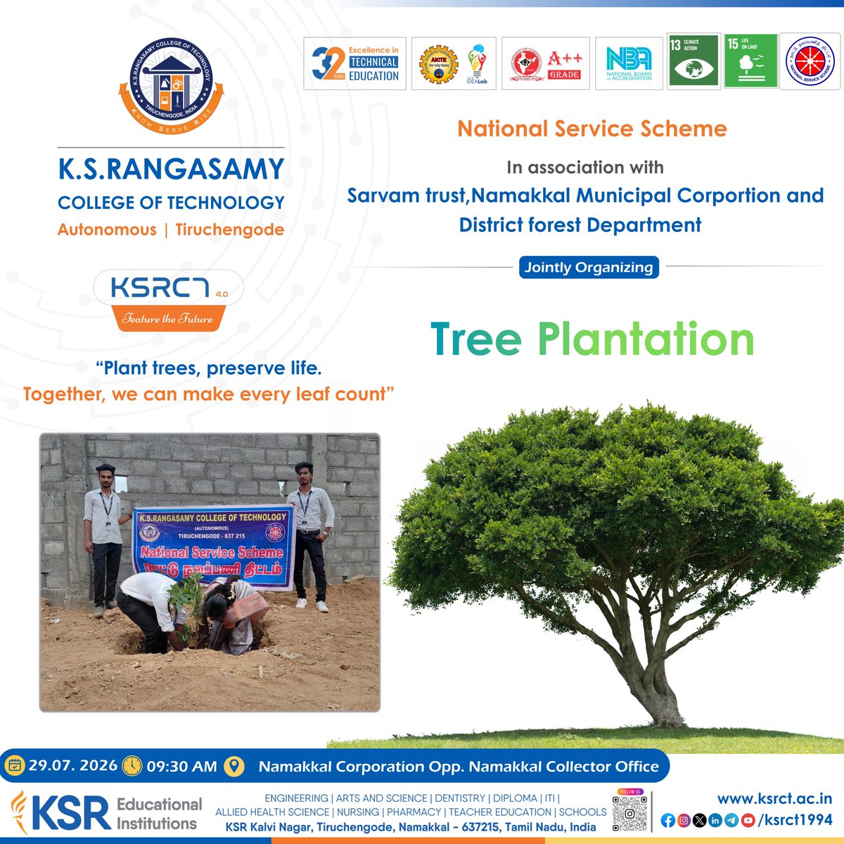 ksrct1994's tweet photo. 🌱 Plant Today, Protect Tomorrow! 🌍

🌱 SDG 13 – Climate Action
🌳 SDG 15 – Life on Land
🏙️ SDG 11 – Sustainable Cities and Communities

#ksrct #sdg13 #sdg15 #sdg11 #plant #nss #plant https://t.co/WWHVuTpf3T