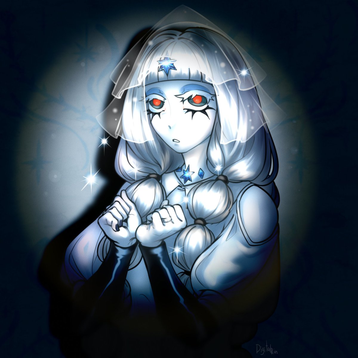 digital_rin's tweet photo. Another one attack at Art Fight ❄️✨
It was fun to try out such lighting ^_^
(Character owner: @ricebobbo)  
#artfight2026 #artfight https://t.co/tgEmSQk8Zc