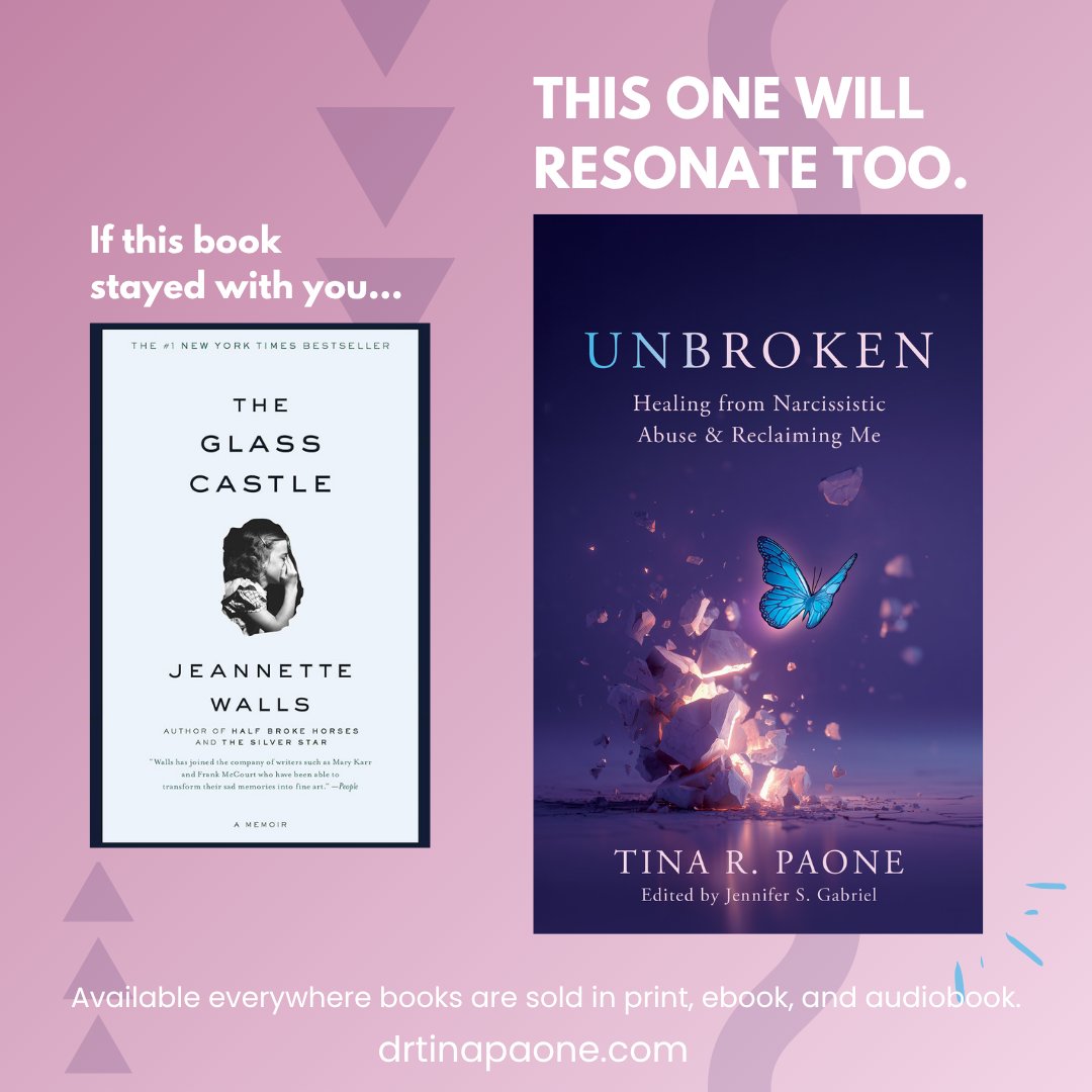 DrPaone's tweet photo. Drawn to memoirs that hold both love and harm in the same frame? Unbroken sits in that space too, tracing the instability, neglect, and emotional complexity of family life while showing the strength it takes to reclaim your own story. #abuse #healing #narcissisticabuse https://t.co/DUaucAPh3E
