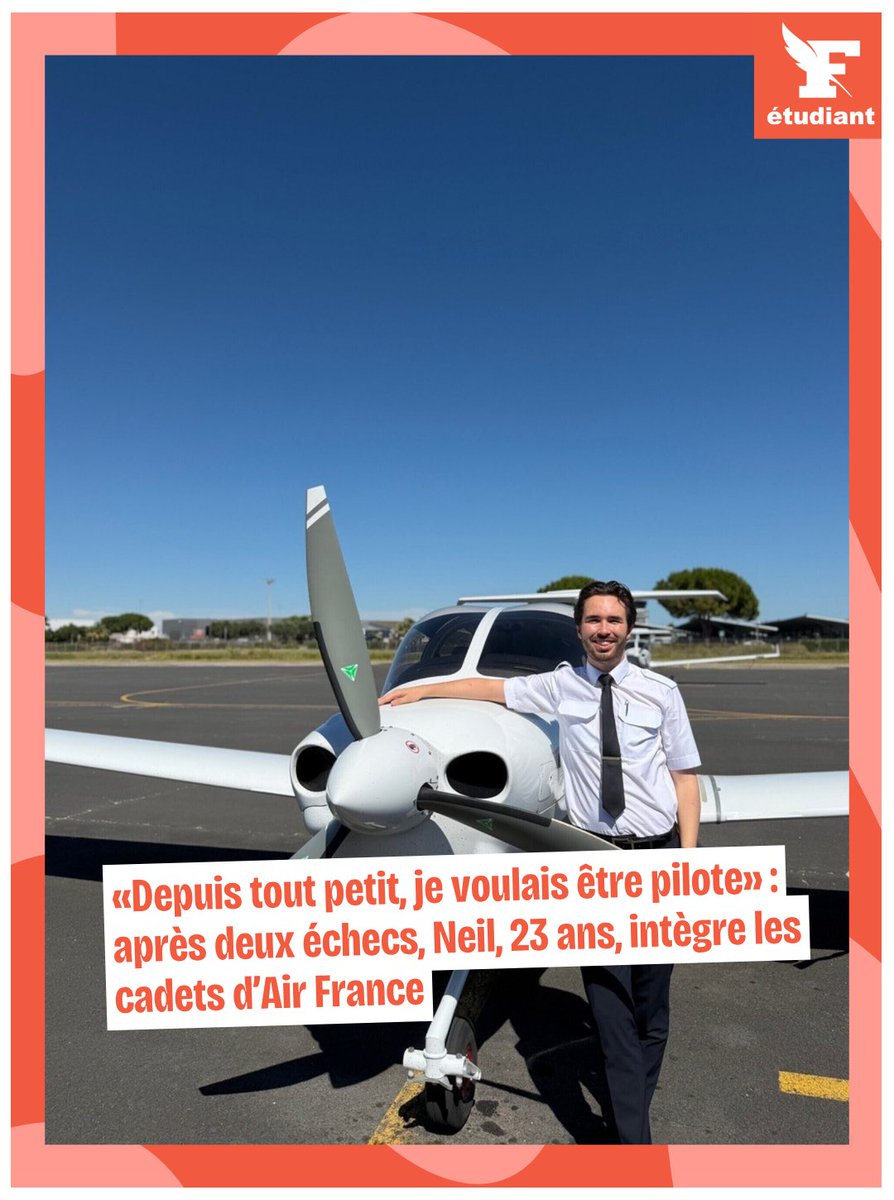 Figaro_Etudiant's tweet photo. « Depuis tout petit je voulais être pilote » : après deux échecs, Neil décroche enfin les cadets Air France
➡️ https://t.co/Ditdn2ZbG3
@airfrance https://t.co/rFy20d4KHL