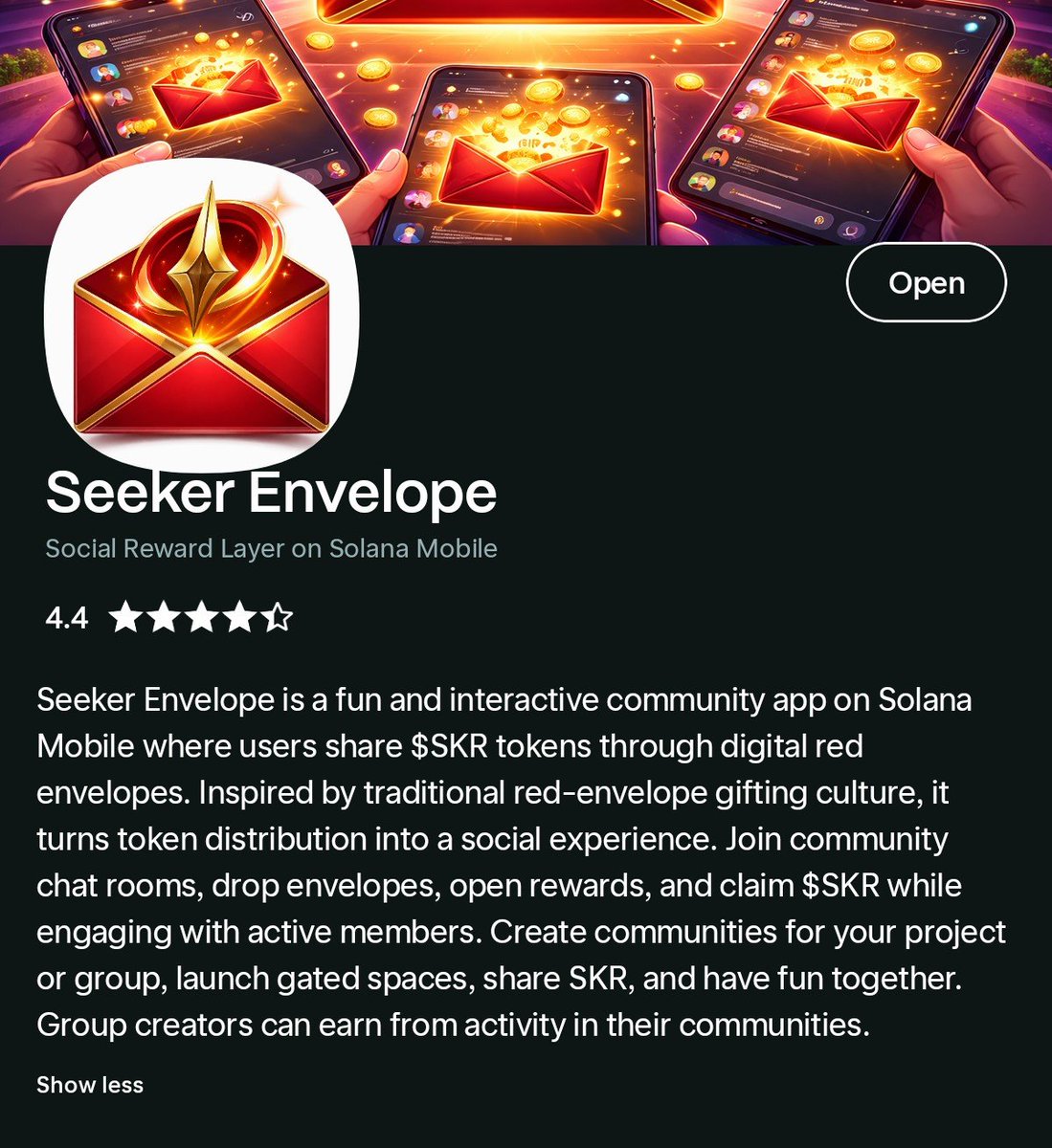 CheskaNFT's tweet photo. Did you know that there is a @solanamobile App that lets you drop tokens, reward your community through envelopes and keep them engaged along with other fun activities? 👀

Introducing @SeekerEnvelope , a social rewards layer that rewards communities with onchain experiences.🔥🙌🏻 https://t.co/3a8GP00MJR