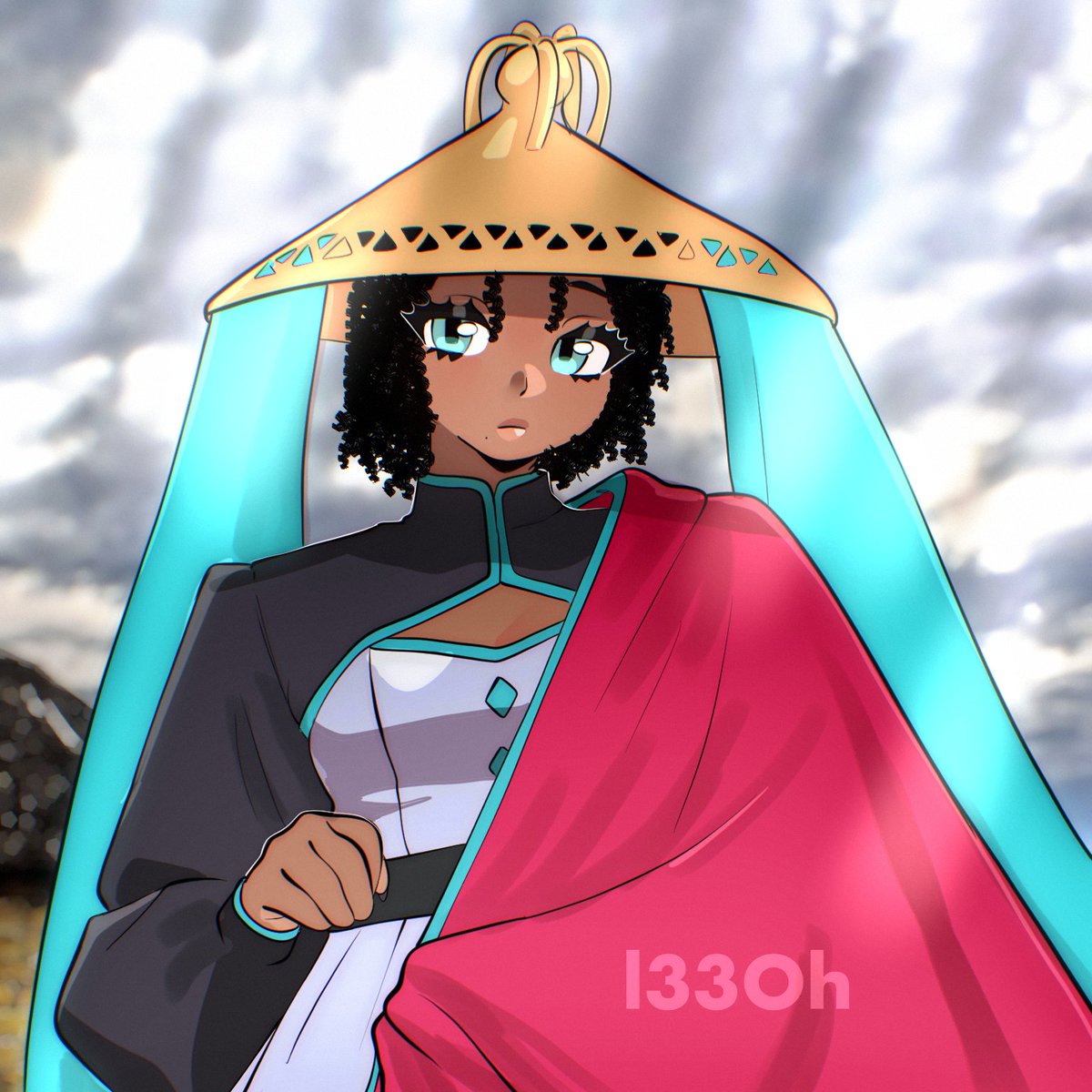 l33oh's tweet photo. Lesotho Miku 🇱🇸 
(genuinely look up Lesotho fashion ts is so cool)

#54mikus https://t.co/FcUGX9F1S8