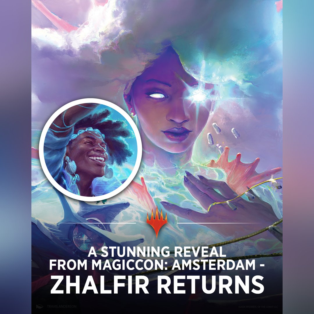 wizards_magic's tweet photo. The first return to Zhalfir since March of the Machine in 2023, and the first time we will see it as a plane all its own.

10.01.2027 - Afrofantasy comes to Magic: The Gathering with #MTGZhalfir. https://t.co/qbHVgWUzA9