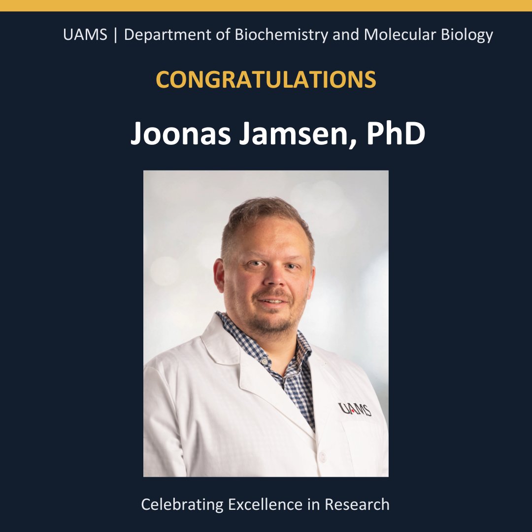 uamsresearch's tweet photo. Congrats to Joonas Jämsén, PhD, on an approx. $2.1M, 5‑year NIH award to study DNA polymerase strategies in double‑strand break repair — research with major implications for cancer and genome stability.

@uamshealth https://t.co/Viz6X74Fs7