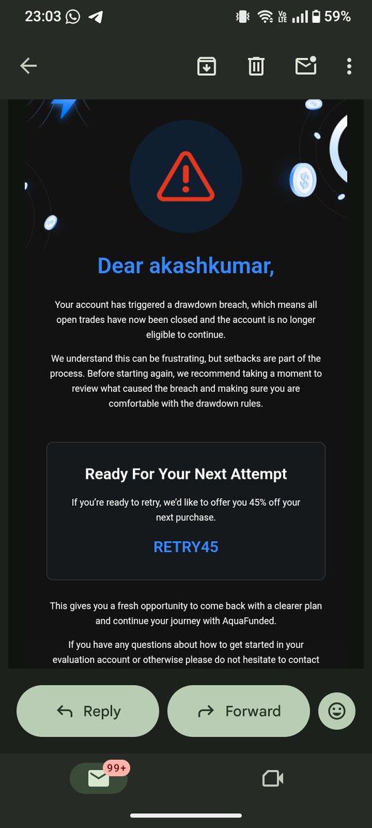 Tradersbikash's tweet photo. @AquaFunded 3 account failed 😭😭😭 https://t.co/QuEcuhXdNS