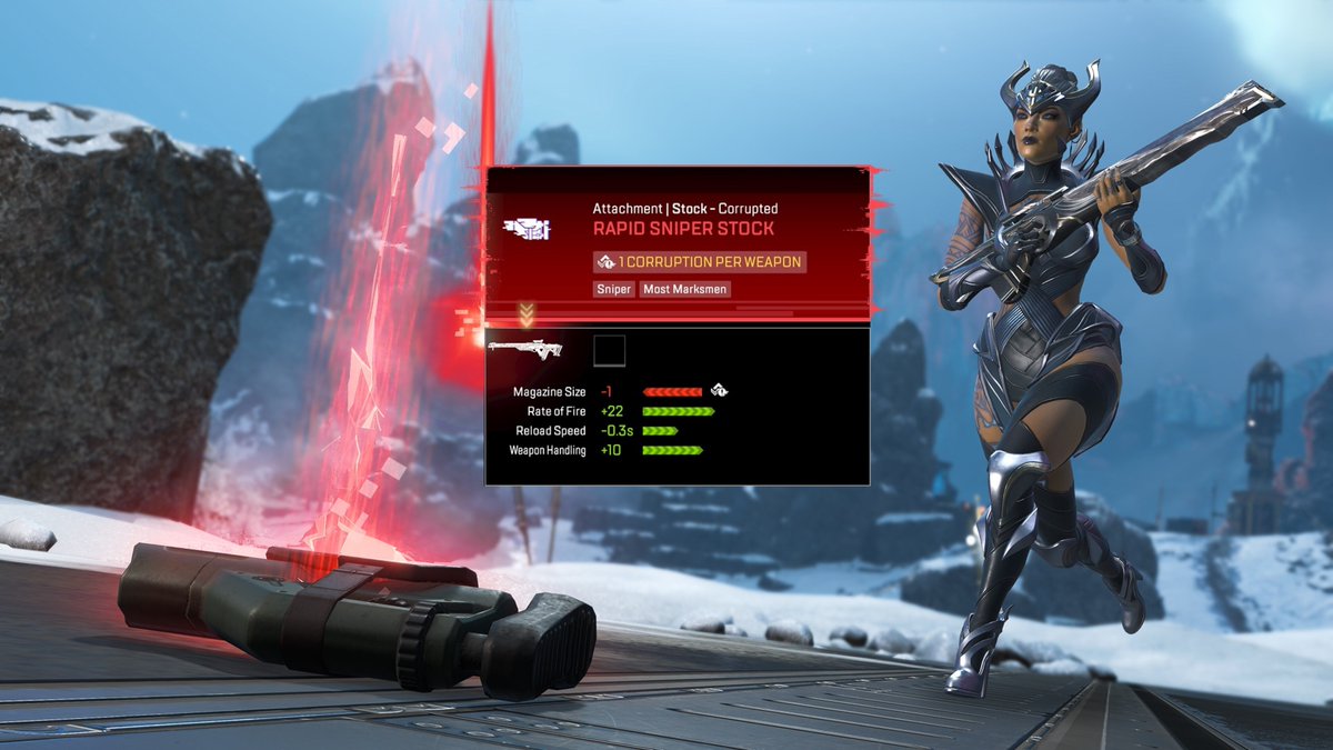 Apex_Legends's tweet photo. New Corrupted Attachments ‼️

• All attachments now show their stat changes
• Loot bins are faster and easier to search https://t.co/0Ep1iFBELx