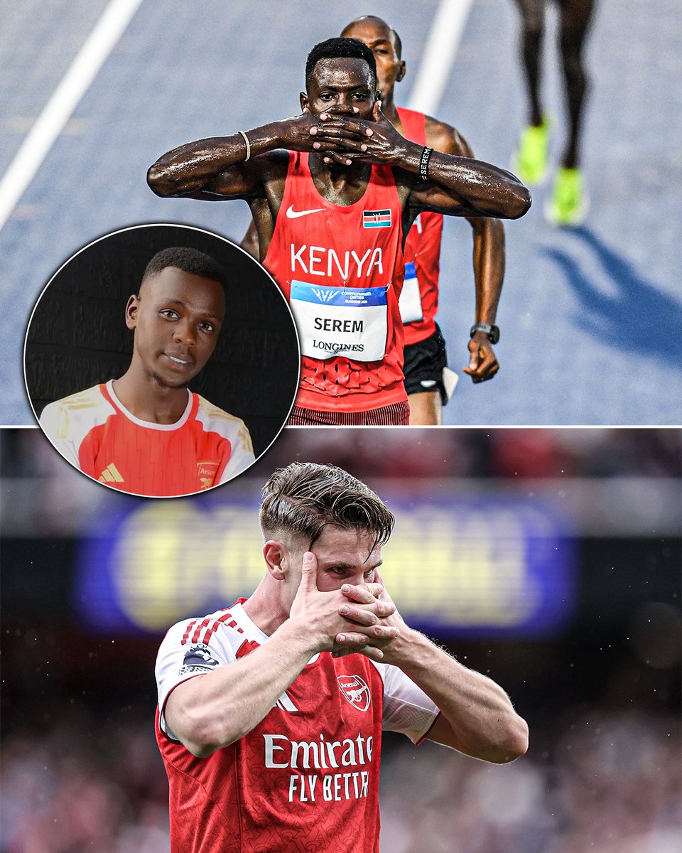 ESPNAfrica's tweet photo. Kenyan runner Edmund Serem hit the Viktor Gyokeres' celebration after winning the Men's 3000m Steeplechase Final at the Commonwealth Games 🥇 https://t.co/JnvWE48oWs