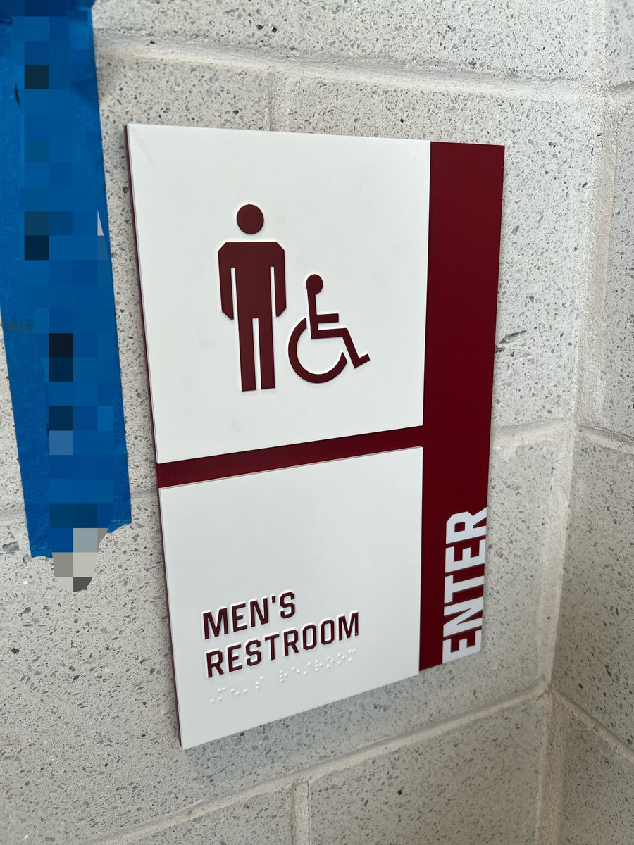 JustinKing's tweet photo. Branding and wayfinding installation has started in WBS!

So many details that we can’t wait for everyone to see. 

One of my favorites: custom pictograms (the figures below) modeled after the shape of the Block C. 

Everything intentional. Everything done with care. https://t.co/bAMnugzICu