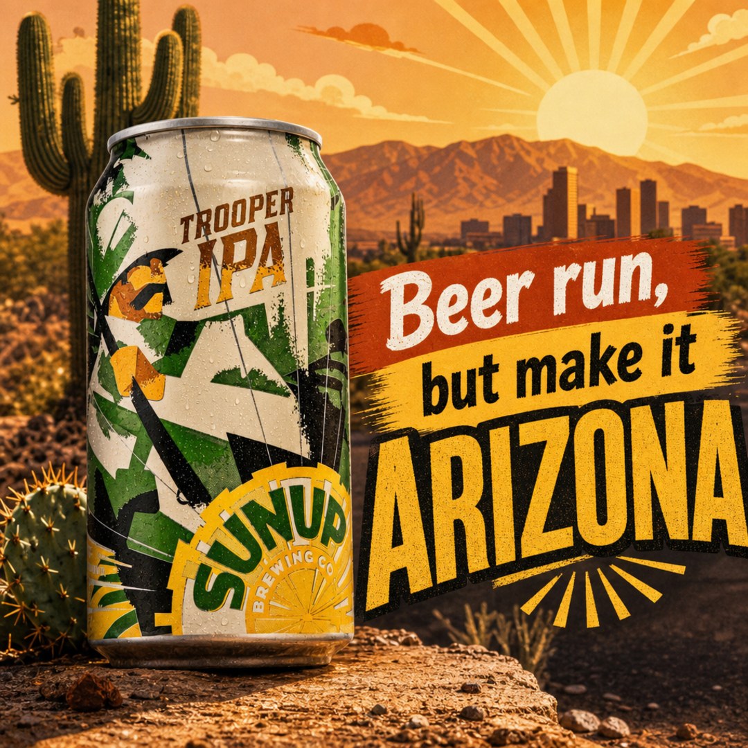 sunupbrewing's tweet photo. Simple is fine. Boring isn’t. Some beers keep things simple. Others show up like they’ve got a desert side quest and a bad plan. That’s our speed. Yours too? Cold beer, Arizona attitude, and a better story in the glass. Grab SunUp where you find the good stuff. #sunupbrewing https://t.co/w5AasWgyvP