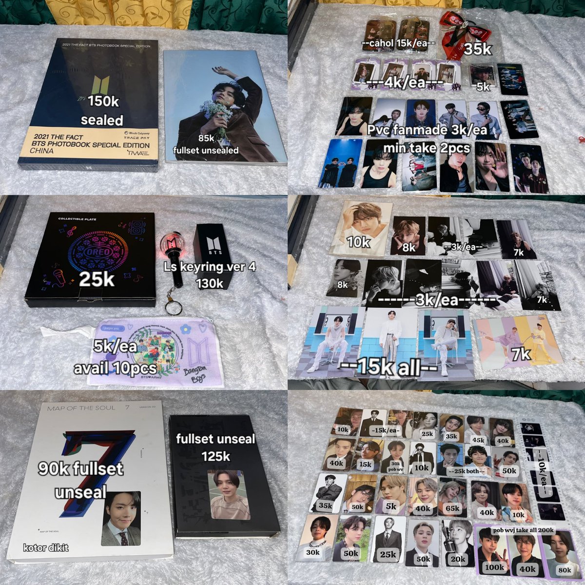 anginnuwuu's tweet photo. Help RT Sayangku, Thank you 💜

🩷 WTS Clearance Sale 💗

💌 Price in pict
💌 Exc. pack &amp; layananan + adm 35%
💌 Condi dll dm
🌍 WW buyers allowed with ina bank &amp; address💜

✅️ Fullpay/Splitpay
✅️ 🍊
✅️ Keep Event With DP🙏🏼
❌ Req Video
❌️ No HNR &amp; Return
📍Dom Palembang https://t.co/jzzfFFgN4g
