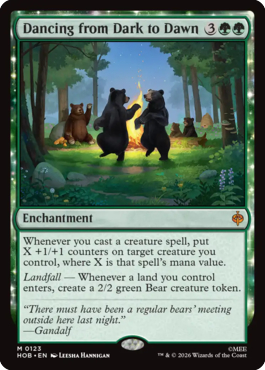 MTGGoldfish's tweet photo. Nothing new here, but a bit more to the usual landfall token making enchantment for a mythic. More previews at https://t.co/eP4mp7ETyg

Source: https://t.co/Vy78vvxCxM https://t.co/f1zAFarEI9