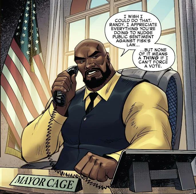 VirgoBlade's tweet photo. Mayor Luke Cage as an ongoing series is one of the biggest missed opportunities. 

He should be at the center of NY street-level hero stories, and yet Luke remains on the sidelines. https://t.co/jqRpvyA24O