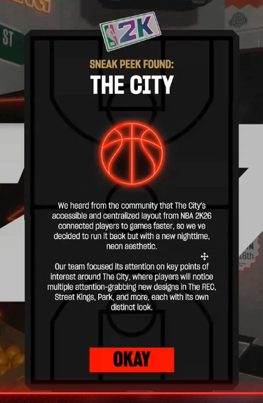 Curr's tweet photo. Sneak Peak #1:

City in 2k27 has the exact same layout as 2k26 https://t.co/CUdJKmBJfe