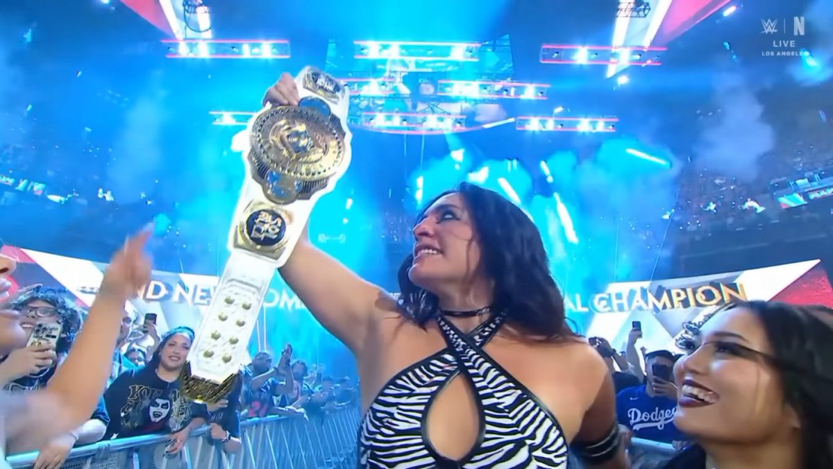 thejudgmentdayy's tweet photo. We will never forget last night; now we can say Raquel Rodriguez @RaquelWWE  is the greatest women's Intercontinental Champion of all time. #thejudgmentday #raquelrodriguez #wweraw https://t.co/SUWuGwDSlH