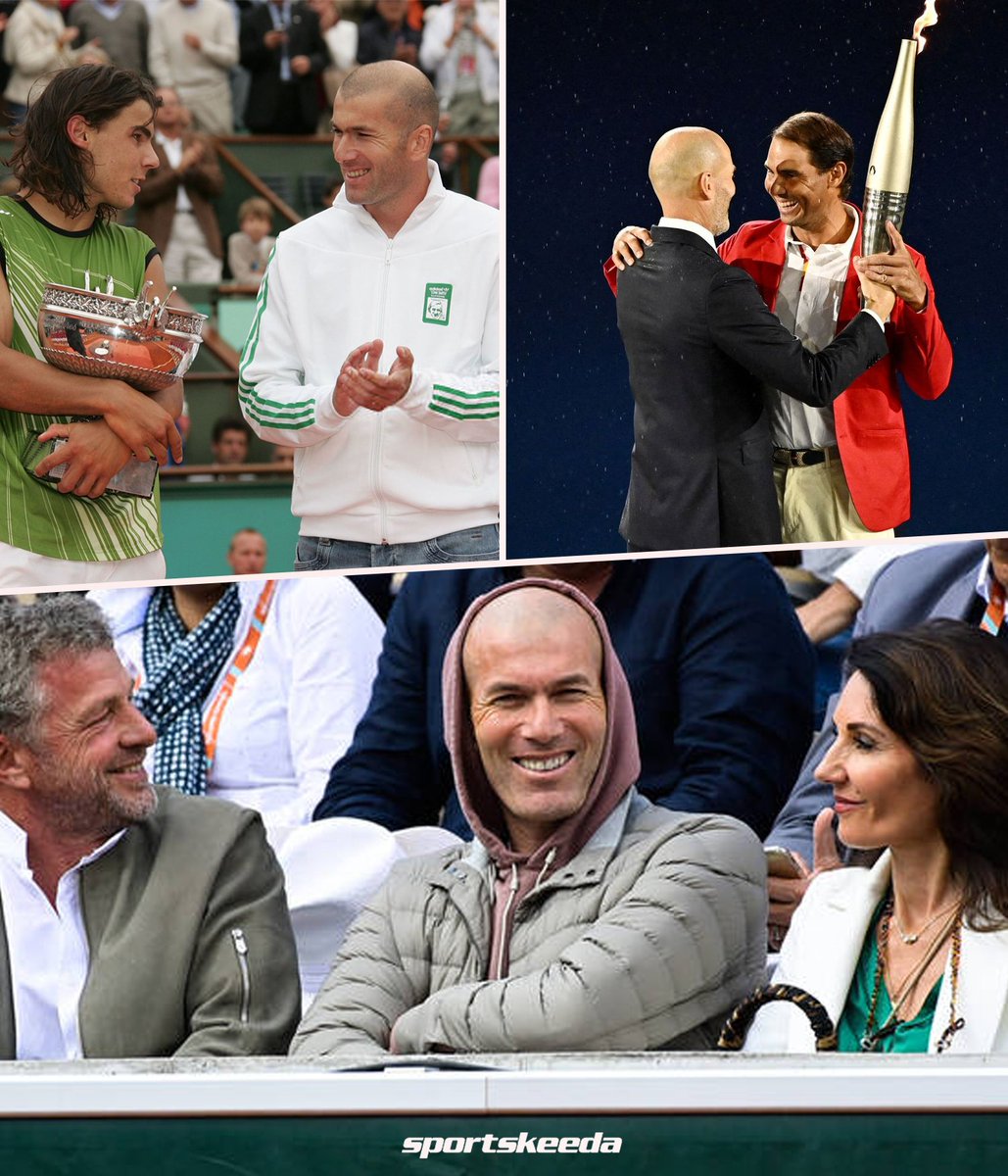 SK__Tennis's tweet photo. Zinedine Zidane is officially France's new head coach. 🇫🇷👏

Zizou has been part of some iconic moments in the tennis world... most of them involving Rafa Nadal. 🎾🤝💫 https://t.co/8Yv7wckwzY