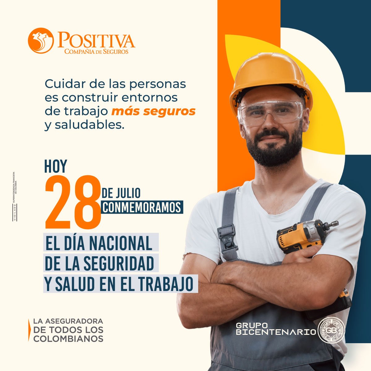 PositivaCol's tweet photo. Hoy, 28 de julio 🗓, conmemoramos el Día Nacional de la Seguridad y Salud en el Trabajo, una fecha para fortalecer la cultura de la prevención, el autocuidado y el bienestar en cada lugar de trabajo.
 
Porque cuidar de las personas es construir un mejor futuro.

🧡🧡🧡
 
#SeguridadYSaludEnElTrabajo