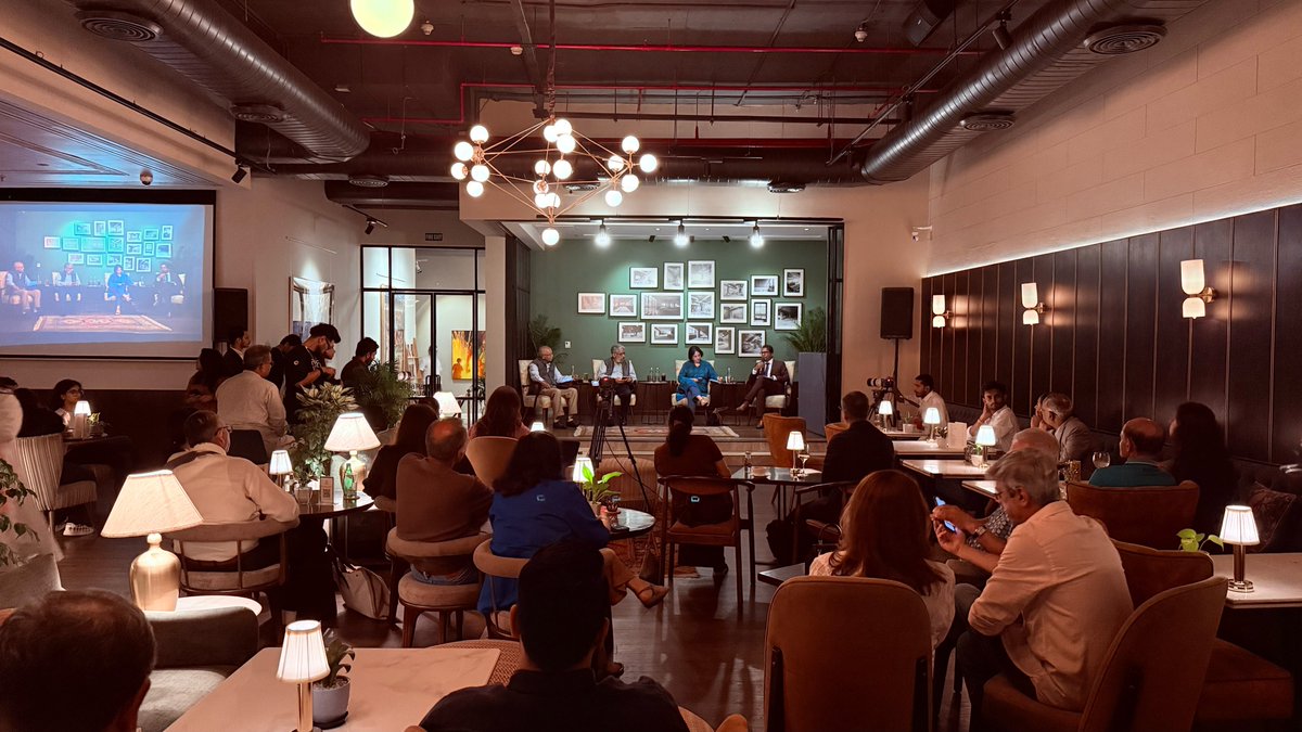 IndiasWorld_mag's tweet photo. #HappeningNow | Panel Discussion: Can India's global ambitions survive regional setbacks? 

@TheQuorumClub @IndiasWorld_mag @HappymonJacob @suhasinih @ashokkkantha @MohanCRaja https://t.co/DP24cF2eKj