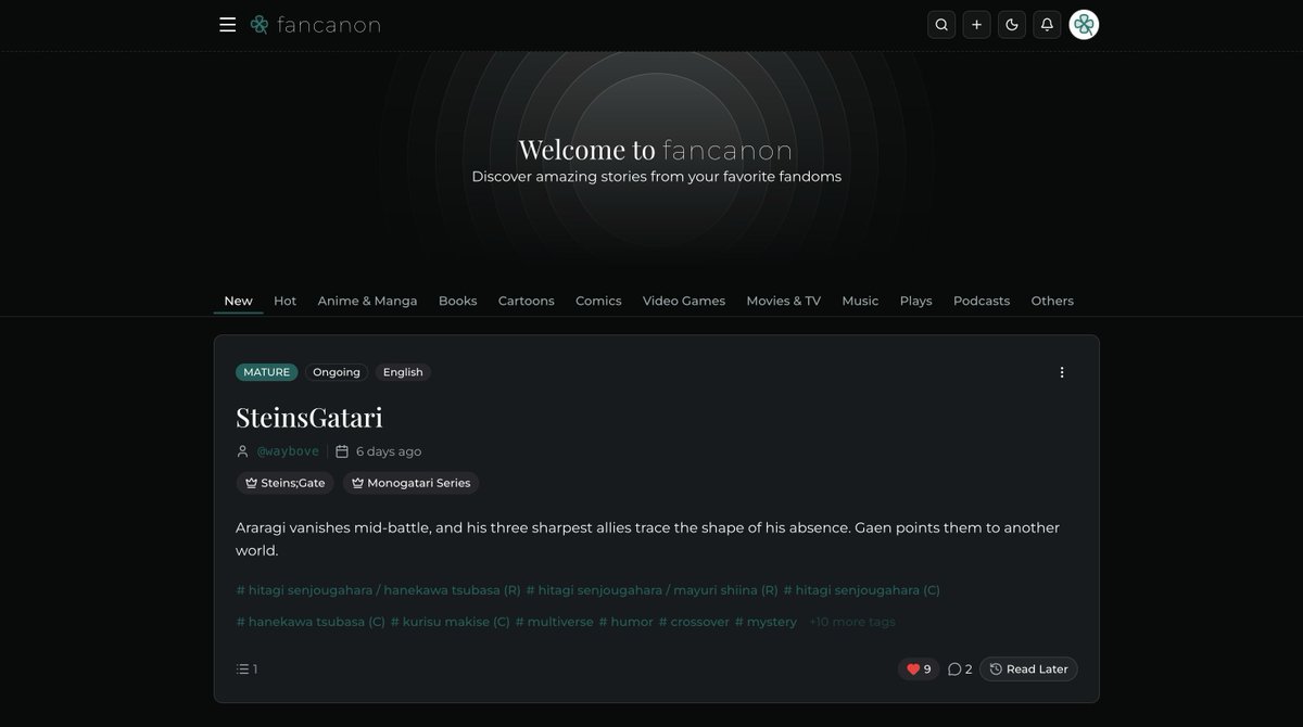 fancanonapp's tweet photo. New Features:
- Add to Read Later from  Home Page
- Notifications for signed in users
- Sign In/Sign Up with Google
- Home Page opens up with sorted by New feed for better discoverability

And more improvements @ https://t.co/S71dSTjoxN

 #fanfiction #fanfictionwriter https://t.co/pPtJOepDvD