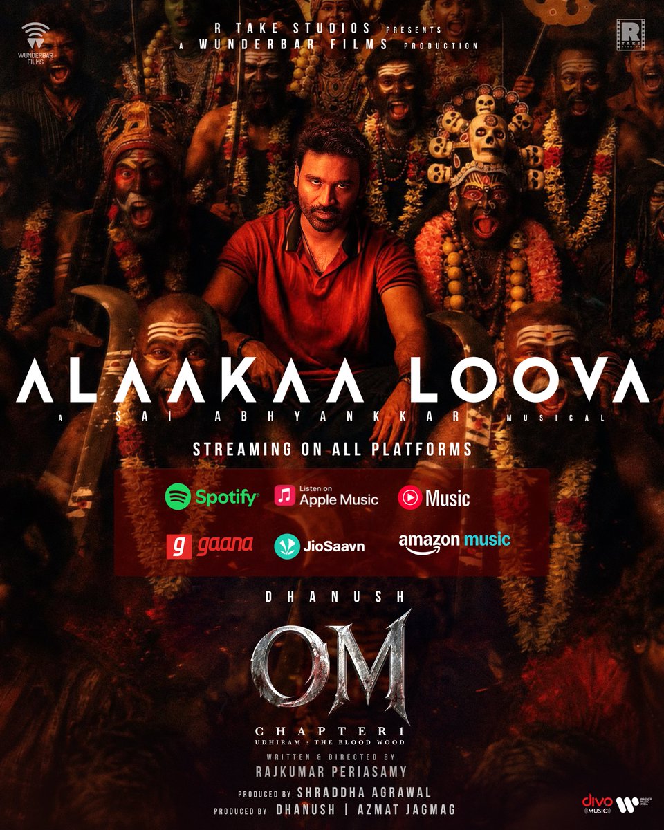 wunderbarfilms's tweet photo. The wait is over. 🔥

#AlaakaaLoova, the first single from #OM, is now streaming on all major audio platforms 🎧

Tamil: https://t.co/VpJp4DO5aN
Telugu: https://t.co/0xfUfxDgMr
Hindi: https://t.co/6P3447vrD5

A musical celebration by @SaiAbhyankkar.

@dhanushkraja @mammukka @Rajkumar_KP @RTakeStudios @wunderbarfilms  @Sai_Pallavi92 @sreeleela14 @Shra2309 @azy905 @theSreyas @sandy_sashr @vishurams @Ezhil_DOP @kalaivananoffl @iamSandy_Off @kavya_sriram @kabilanchelliah @rajeevan69 @JamRokr @kuchirayar73 @WarnerMusicIN @divomusicindia @ManojMaddyMM @RIAZtheboss @parasriazahmed1 @teamaimpr