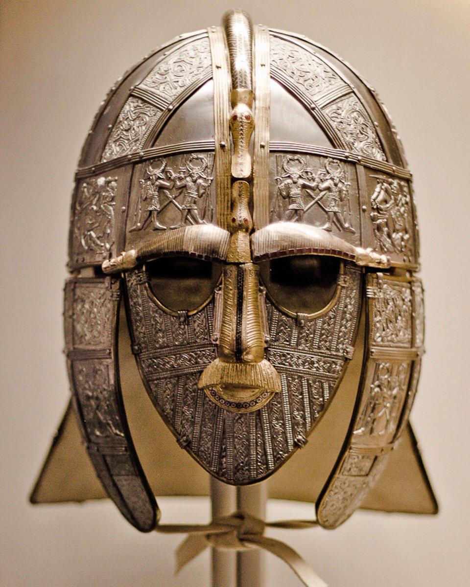 TodayinHistory's tweet photo. The Sutton Hoo helmet was discovered today in 1939!

Having belonged to King Rædwald of East Anglia, its an iconic Anglo-Saxon archeological find. https://t.co/QtOeNSlWSV