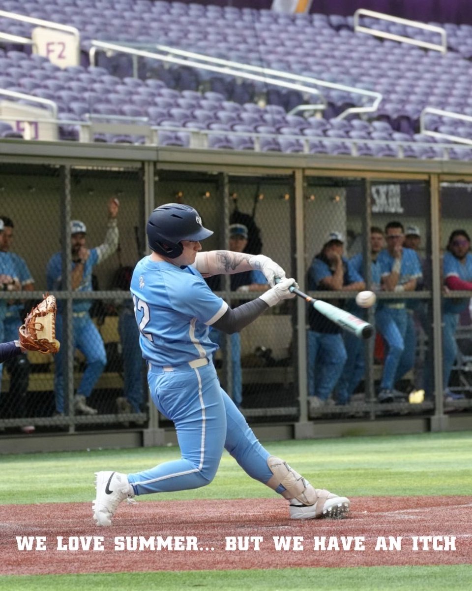 NCUBaseball's tweet photo. We love summer… But we have an itch. 🐏⚾️🧱 https://t.co/GsJNdjHK62