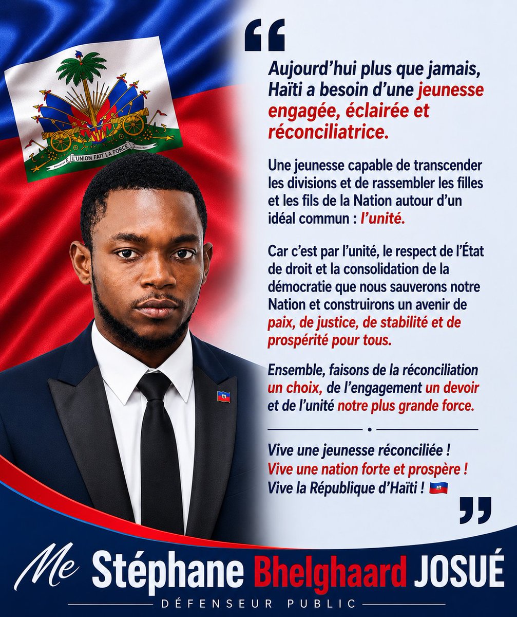 belghaard's tweet photo. La réconciliation de la jeunesse n'est pas une option, c'est une nécessité pour bâtir une Nation forte, unie et prospère. L'avenir d'Haïti commence avec une jeunesse engagée. 🇭🇹
 #Jeunesse #Réconciliation #Haïti #Unité
@ricardeautouss 
@Jeancharlesand2 
@Rekonsilye 
@johnnyf2023 https://t.co/B2ccECcCnI