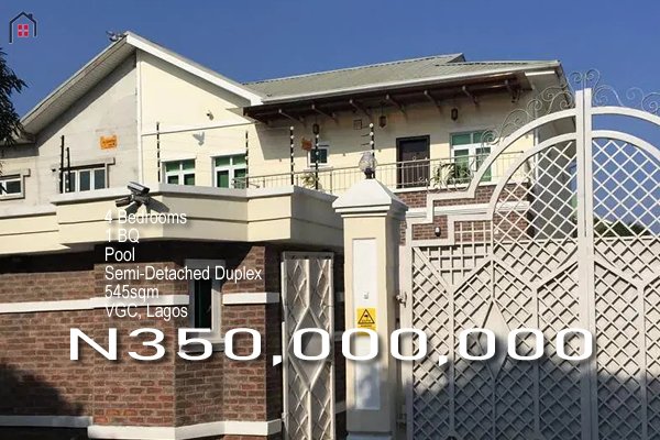 gtproperty1's tweet photo. A 4 Bedroom Semi-Detached Duplex with BQ, swimming pool, gate house etc. on 545sqm land
Price: N350m
Location: VGC, Lagos
For more info: https://t.co/JGMpQaMkMY
Chat me on WhatsApp: https://t.co/ETyiQICmW5 https://t.co/Ag0McOueJT