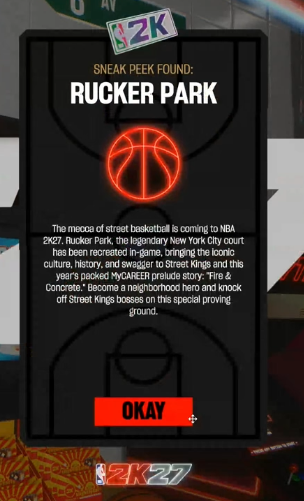 Curr's tweet photo. Sneak Peak #9

Rucker Park has been recreated in 2k27 and will be in Street Kings and the MyCareer prelude story "Fire and Concrete" https://t.co/j8rPDfFRbK