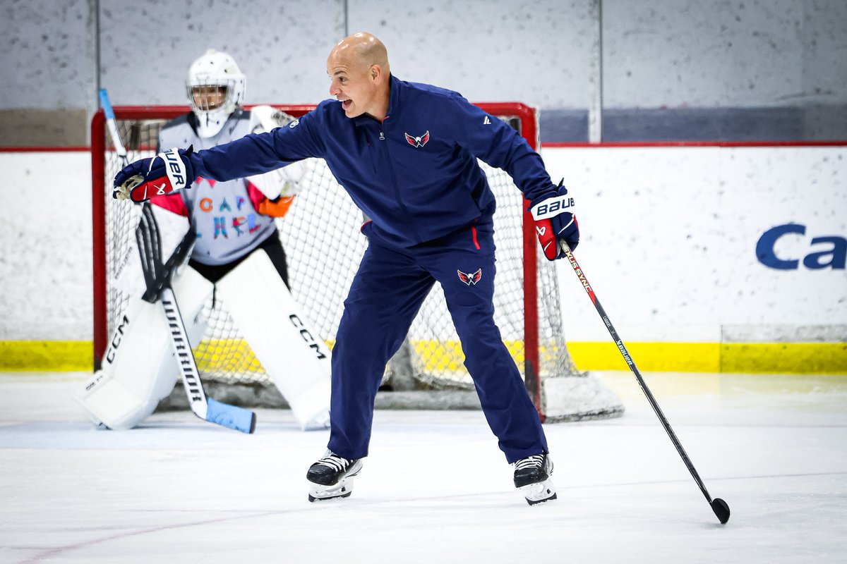 Capitals's tweet photo. Check out this @CapsYouthHockey ALL CAPS ALL HER Girls Summer Camp guest coach crew!

Head coach Spencer Carbery and video coach Emily Engel-Natzke teamed up with @PWHL__Seattle's CJ Jackson, @pwhl_lasvegas' Hayley Scamurra and Lacey Eden for today's on- and off-ice sessions. https://t.co/Uvty20lnqF