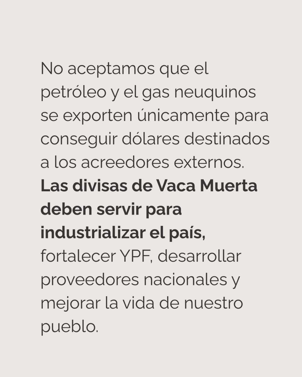 jesusescobarnqn's tweet photo. Vaca Muerta debe servir al desarrollo de la Argentina, no al FMI. https://t.co/39AhfLRYuF