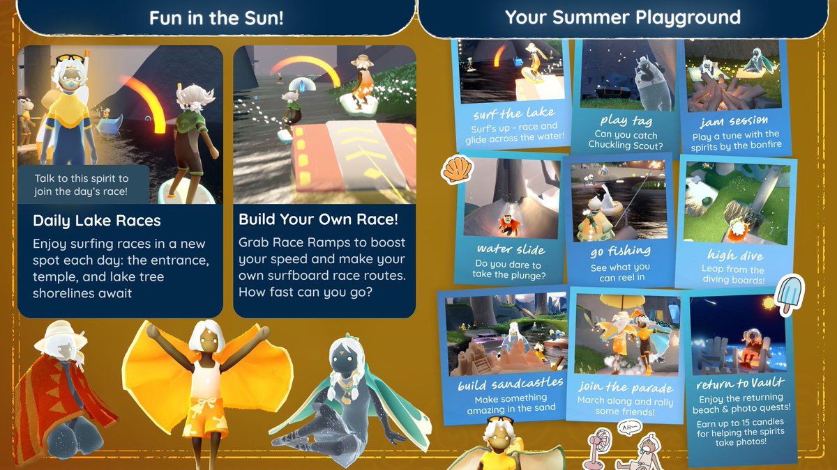 thatskygame's tweet photo. It’s almost time for Days of Sunlight! 😎

Race your friends on surfboards, relax by the lake, and enjoy the slow summer days 🌊 https://t.co/WbmTKUCOyY